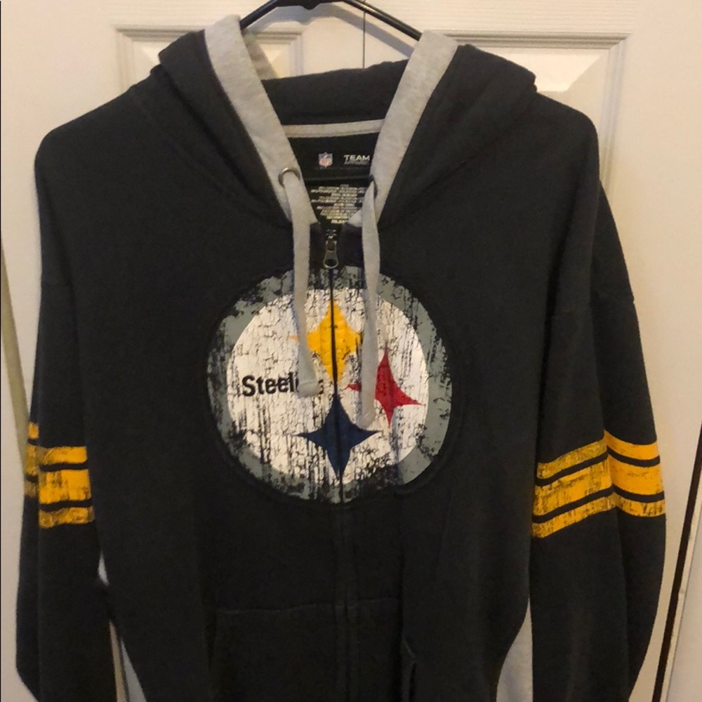 Black Steelers zip up hoodie